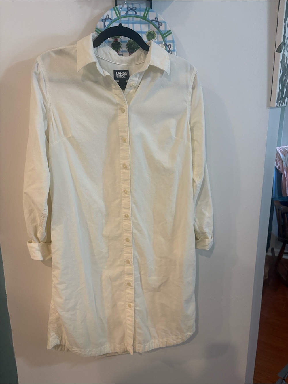 Ladies Land End lightweight corduroy shirt dress